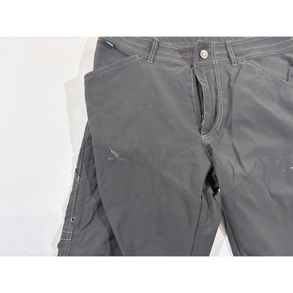 KUHL Charcoal Gray Cargo Carpenter Pockets Hiking Shorts Mens Nylon Sz 34 FLAWS - Picture 4 of 12